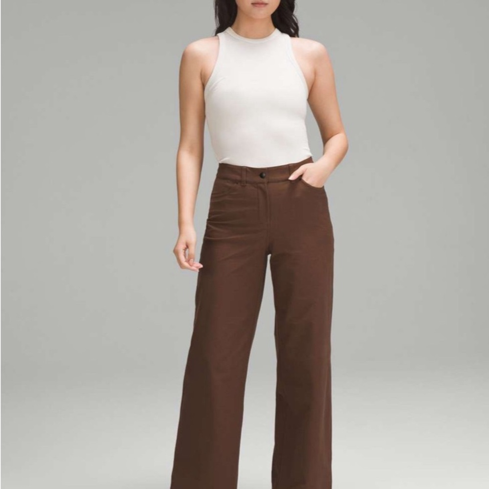 lululemon athletica Plum city sleek 5 pkt wide leg pants